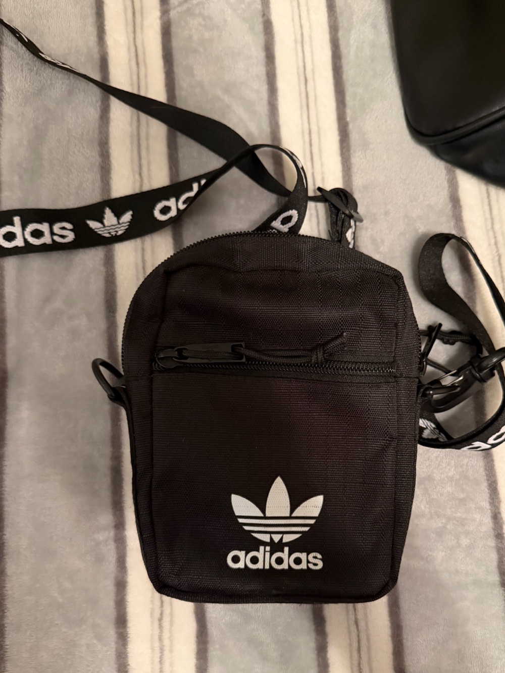 adidas Black Logo Strap Belt Bag